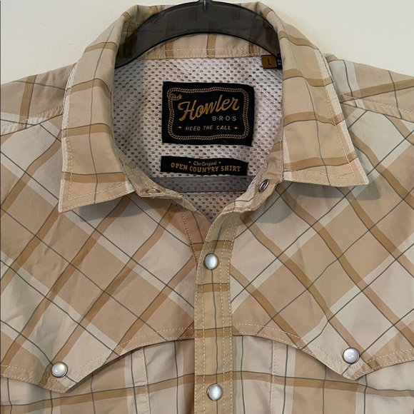 Howler Brothers Other - Howler Brothers Tan Plaid Casual Button Down Shirt